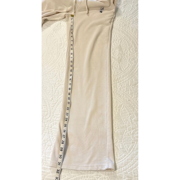 Mono B Wide Leg Cream Lounge Pants Womens Small Drawstring Casual Comfy Surfer - Picture 2 of 9